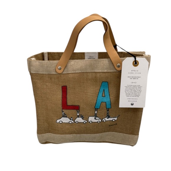 Apolis Handbags - NEW Apolis LA Market Bag Limited Edition Artist Geoff McFetridge Jute Tote 11"